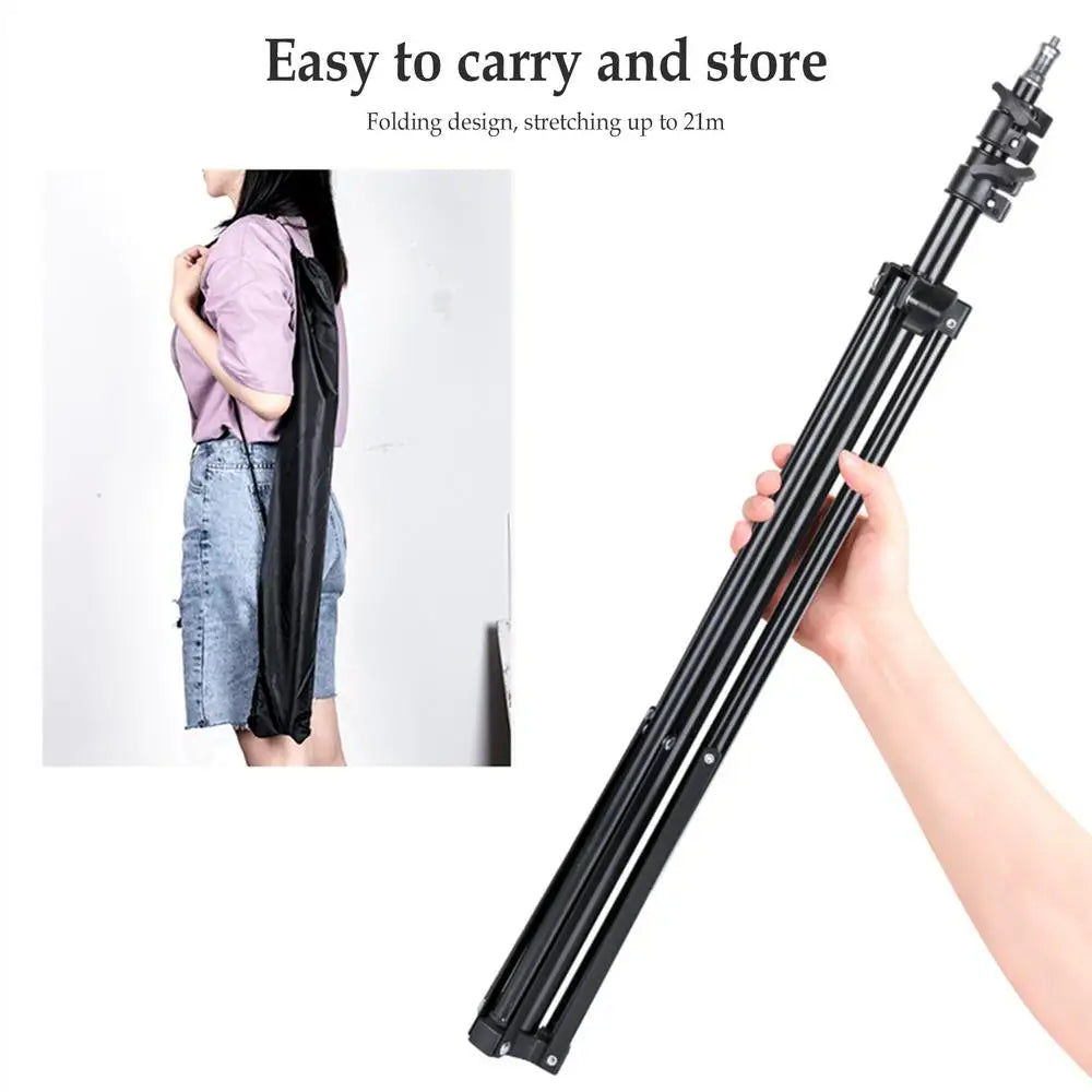 2m Campinglight Stand Folding Telescoping Tripod Adjustable Lightweight Aluminium Floor Lamp Holder Tripod Camping Accessories
