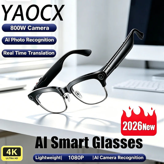 New Smart Glasses Take Photos and Videos Real-Time Translation Voice Assistant Translation 2GB Memory 800W Camera Smart Glasses