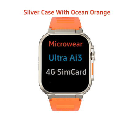 Microwear Ultra Ai3 Smartwatch 5G 180° Rotating Camera Google Play GPS WIFI 2.29inch Amoled HD Display 4G Calling Smartwatch Men