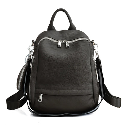 Zency Women's Genuine Leather Backpack High-Quality School Bag Travel Female Shopper Shoulder Satchel Rucksack Commuter