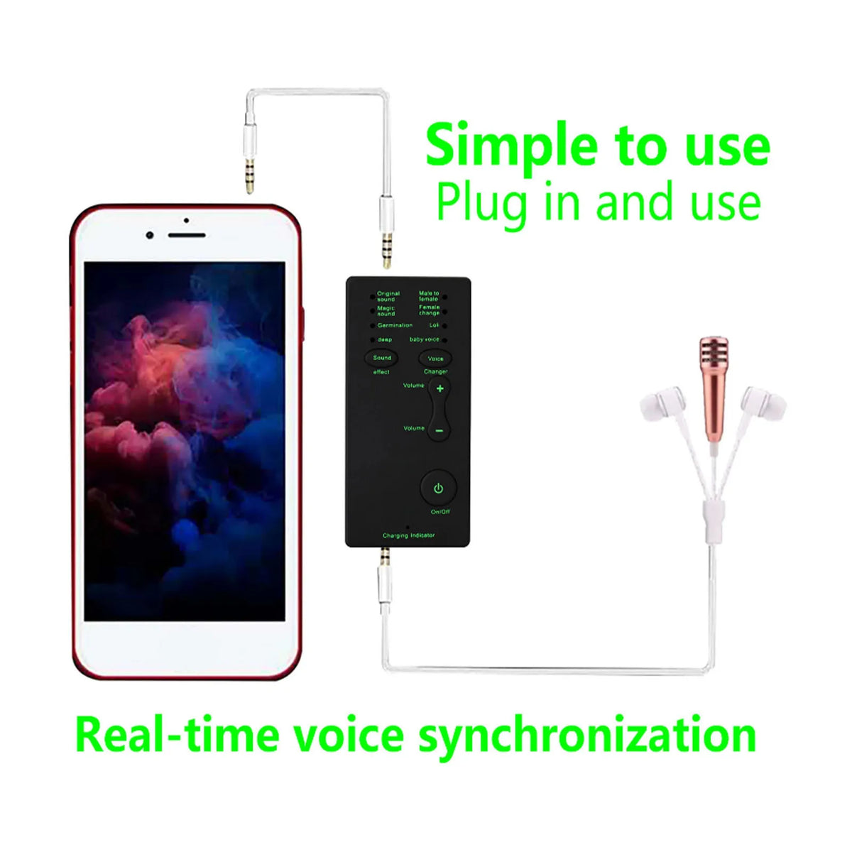 Audio Sound Card Portable Mini Voice Changer Live Broadcast Sound Card For Mobile Phone PC (English Version) External Sound Card