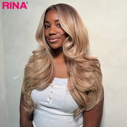 Dark Root Blonde 13x6 13x4 Hd Lace Frontal Wig Human Hair Ombre Colored Ombre Blonde Human Hair Wigs Body Wave For Women 5x5