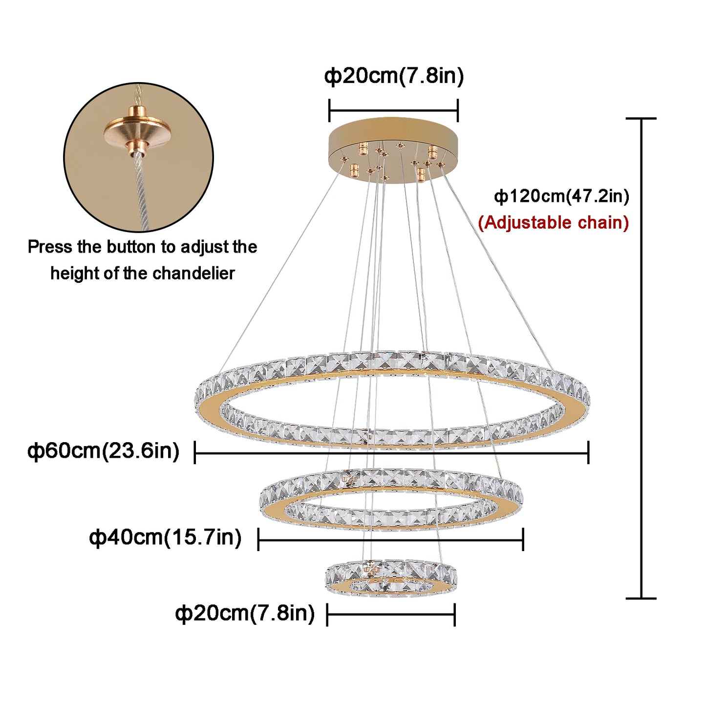 Crystal Luxury Pendant Lights for Living Room Remote Control Chandelier Lamp Bedroom Dining Room Smart Hanging Lighting Fixtures