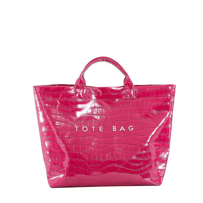 Crocodile Texture Tote Bag Pvc Kraft Paper Large Capacity Luxury Hobo Handbag Women Casual Shopping Letters Top Handle Hand Bags