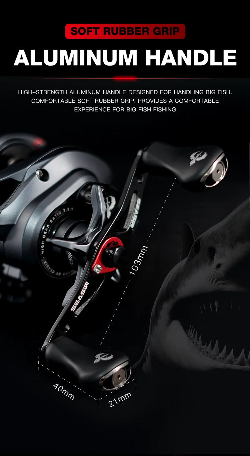 Seasir Commando Power Baitcaster Reel High Speed Gear Ratio 7.1:1  Drag 9kg New Generation Drag Clicker Fresh Saltwater Fishing