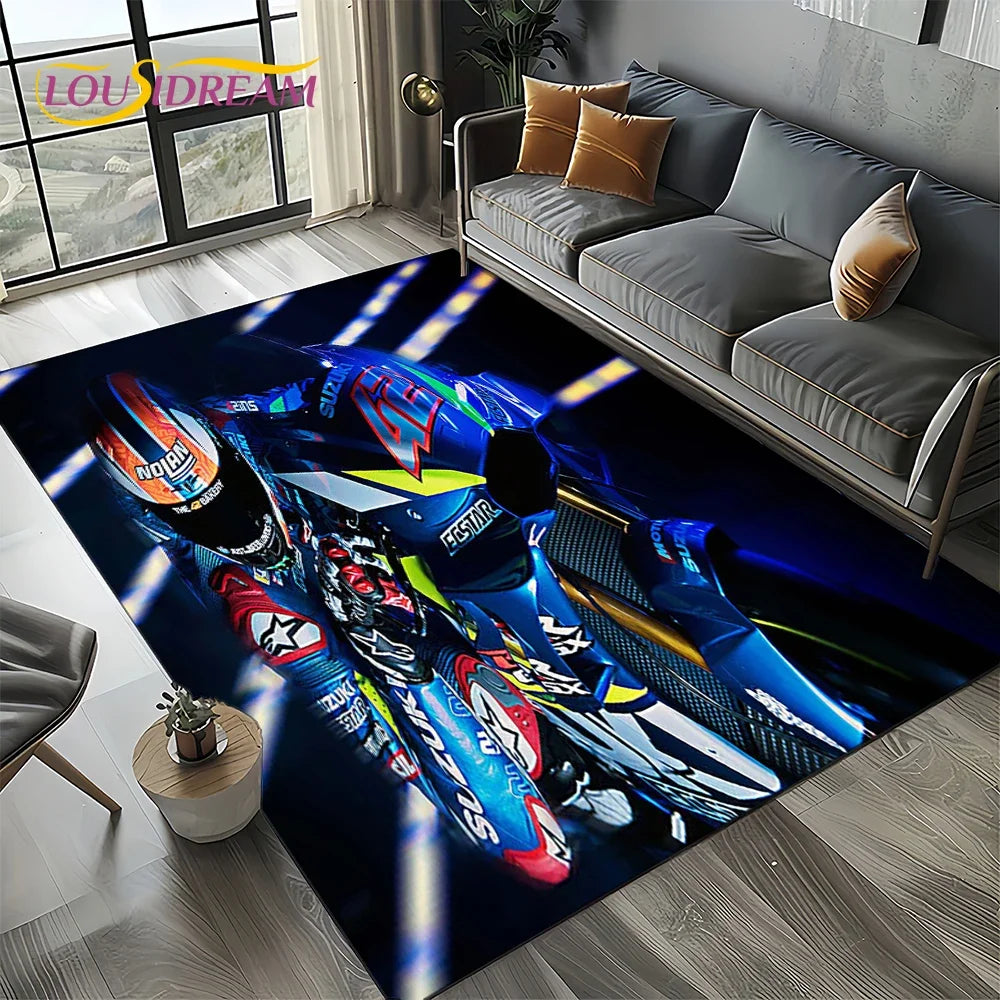 2025 Racing Car S-SUZUKI Logo Motorcycle Carpet Rug for Bedroom Living Room Home Sofa Decoration,kids Play Decor Floor Mat Gift