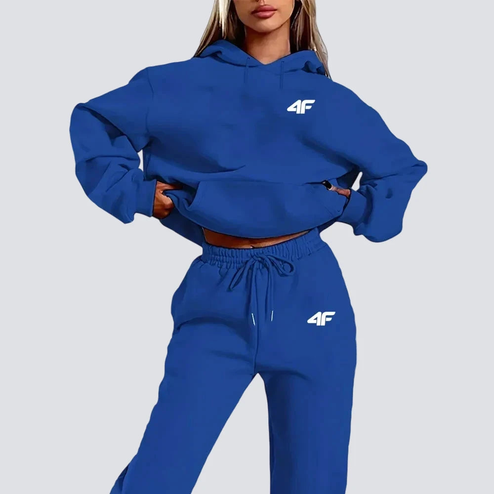 Women Tracksuit Autumn Winter Hoodies Trousers 2PCS Suit Sports Jogging Street High Quality Clothes Pants Sets Casual Fitness