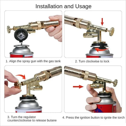 Outdoor Portable Welding Gas Torch Flame Nozzle Butane Burner Camp BBQ Lighter Flamethrower Kitchen Supplies Welding Equipment