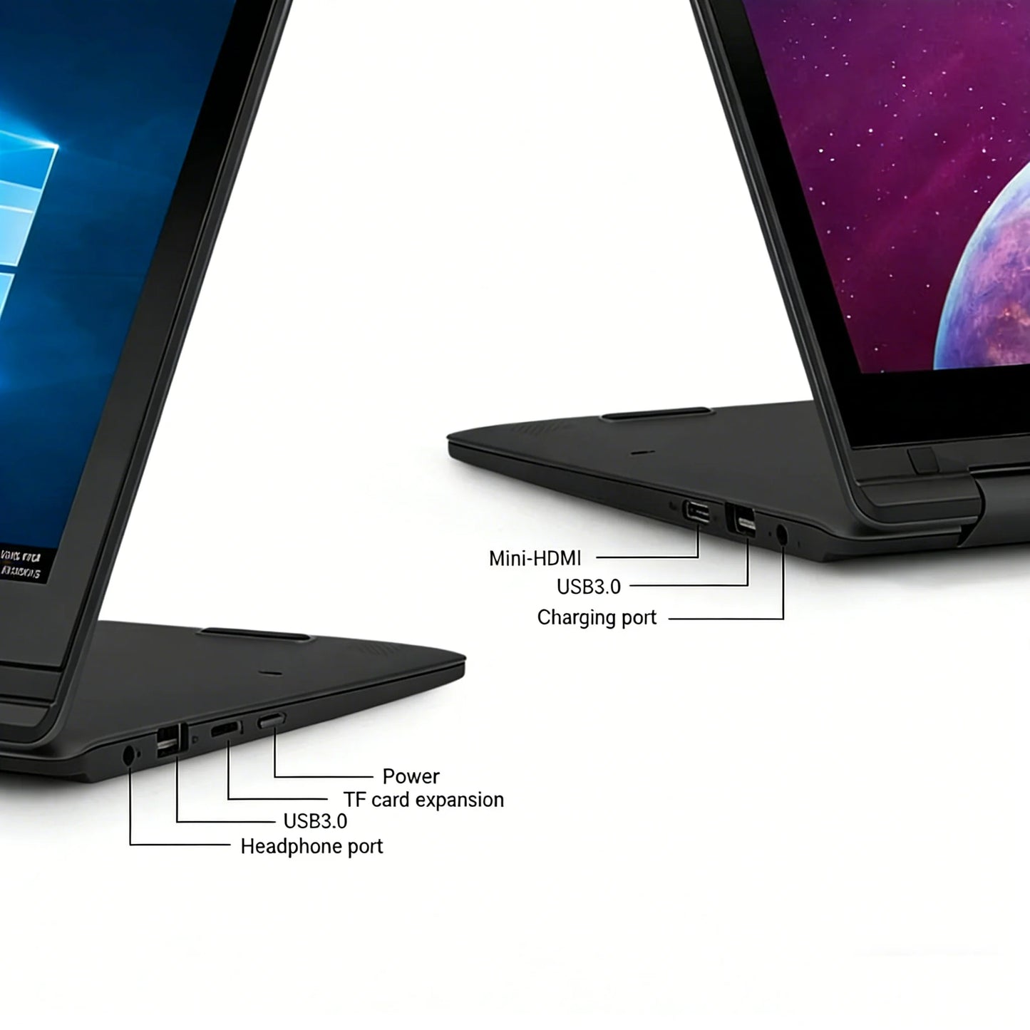AKPAD 2 In 1 Laptop 11.6 Inch Touch Screen 8GB RAM 128GB 256GB 512GB 1TB SSD Intel N4020 Black Tablet PC Portable Notebook