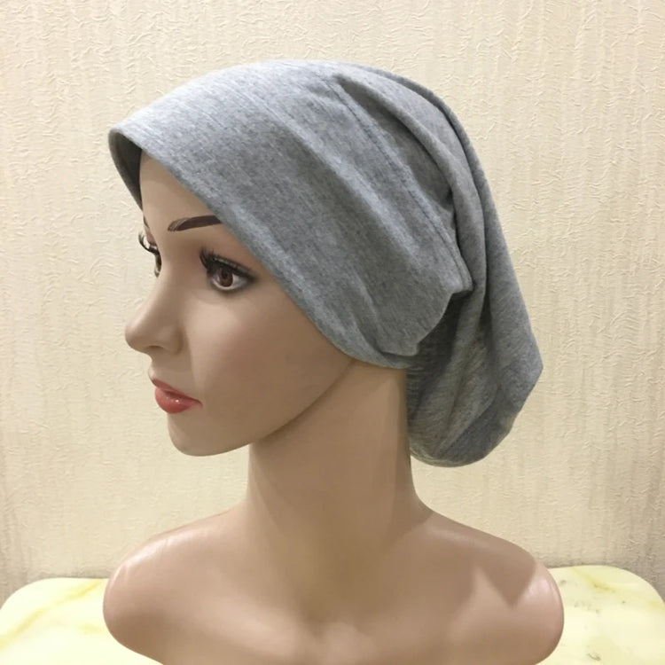 H066 Plain tube hat with cardboard underscarf Muslim Turban Pure Color Stretch Inner Hijabs Women Head Scarf Under Hijab Bonnet
