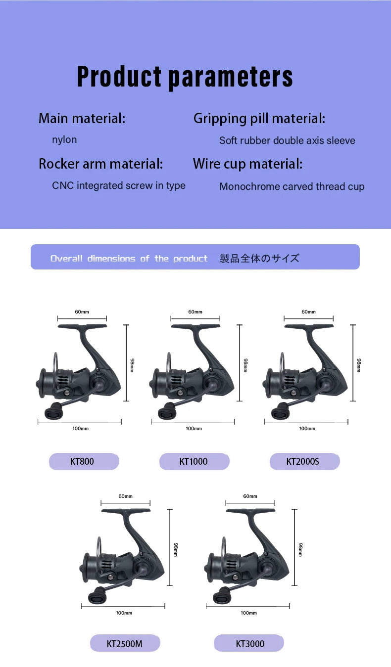 DEUKIO Lightweight Spinning Reel Fishing Reel Gear Ratio 5.2:1 Powerful Spinning Fishing Reels for Freshwater Saltwater