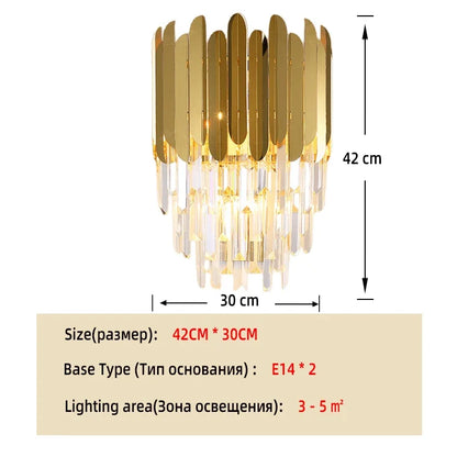 Gold K9 Crystal Tricolor Chandelier Luxury Modern LED Ceiling Light for Living Room Dining Room Bedroom Ceiling Lights