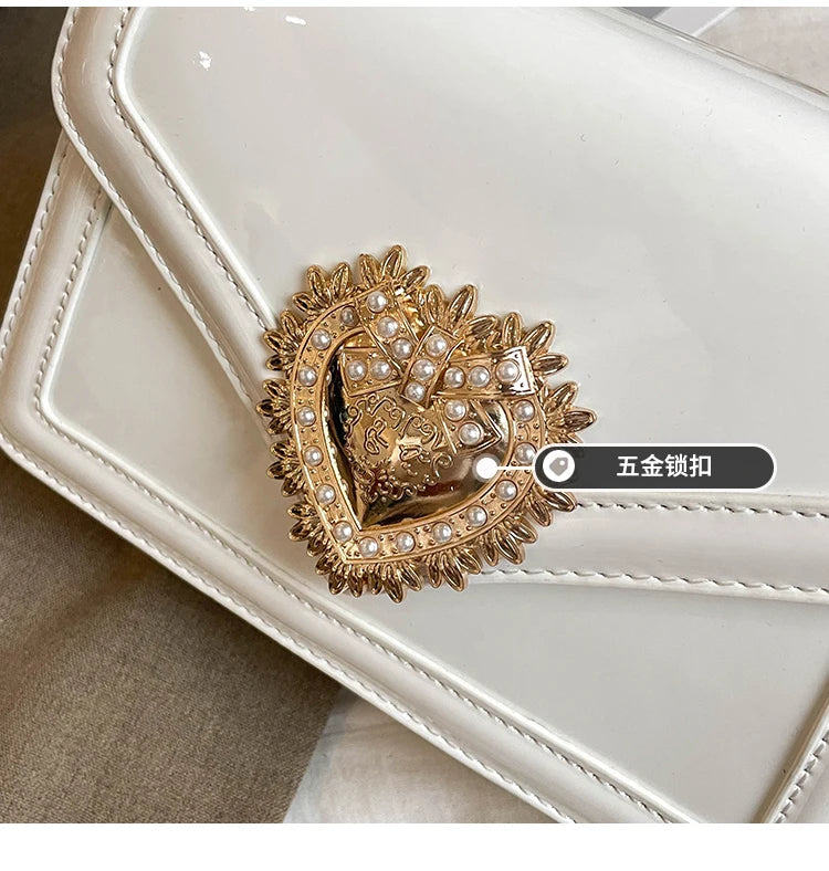 Light Luxury Burgundy Handbags for Women Trendy Versatile Buckle Flip Shoulder Bags Female Casual Commuting Chain Crossbody Bag