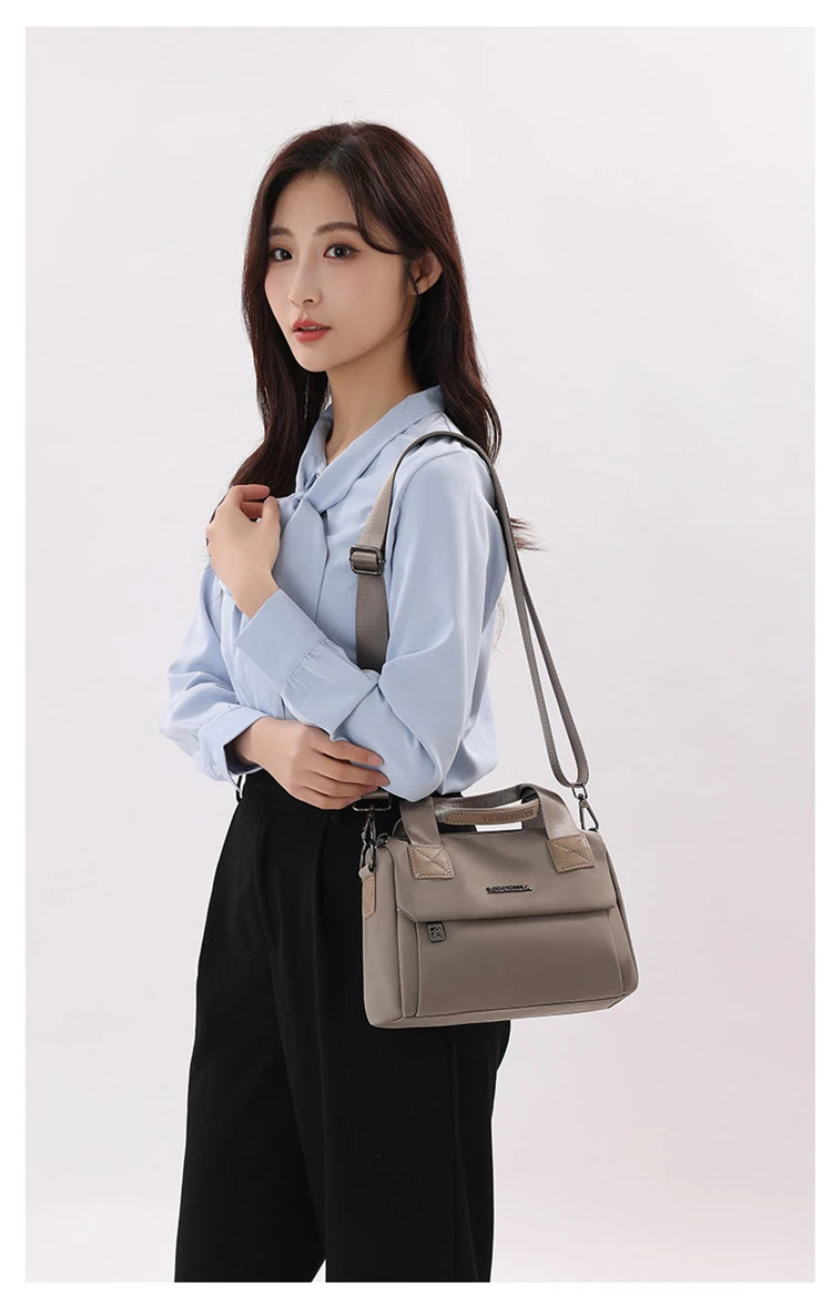 Ladies Lightweight Shoulder Bag Waterproof Nylon Handbag for Commuter Work Casual Crossbody Bags for Women Messenger Bag
