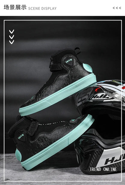 New Motorcycle Shoes Men Motorcycle  Boots Cycling Equipment  Riding Boots Wear-resistant Outdoor Racing Shoes