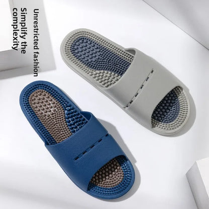 Massage Slippers Men's Summer Indoor Home Bathroom Bath Sole Acupoints Foot Therapy Non-slip Sandals Men's Men Slippers  Shoes