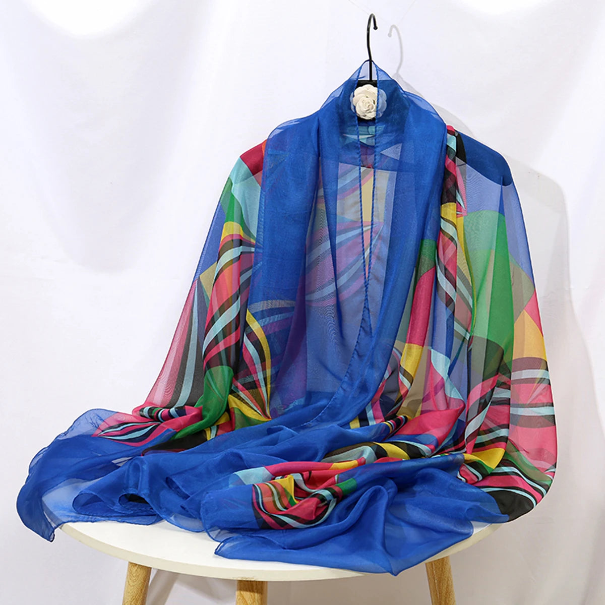 Wholesale Women Fashion Chiffon Scarf For Muslim Hijab Peony Flower Bandana Summber Beach Sarong Printed Soft Beach Scarf Shawl