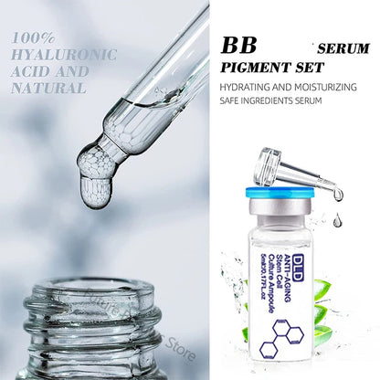 5ml Hyaluronic Acid Peptide Facial Serum BB Cream Glow Ampoule Kit Niacinamide Moisturizing Hydration Skin Rejuvenation Beauty