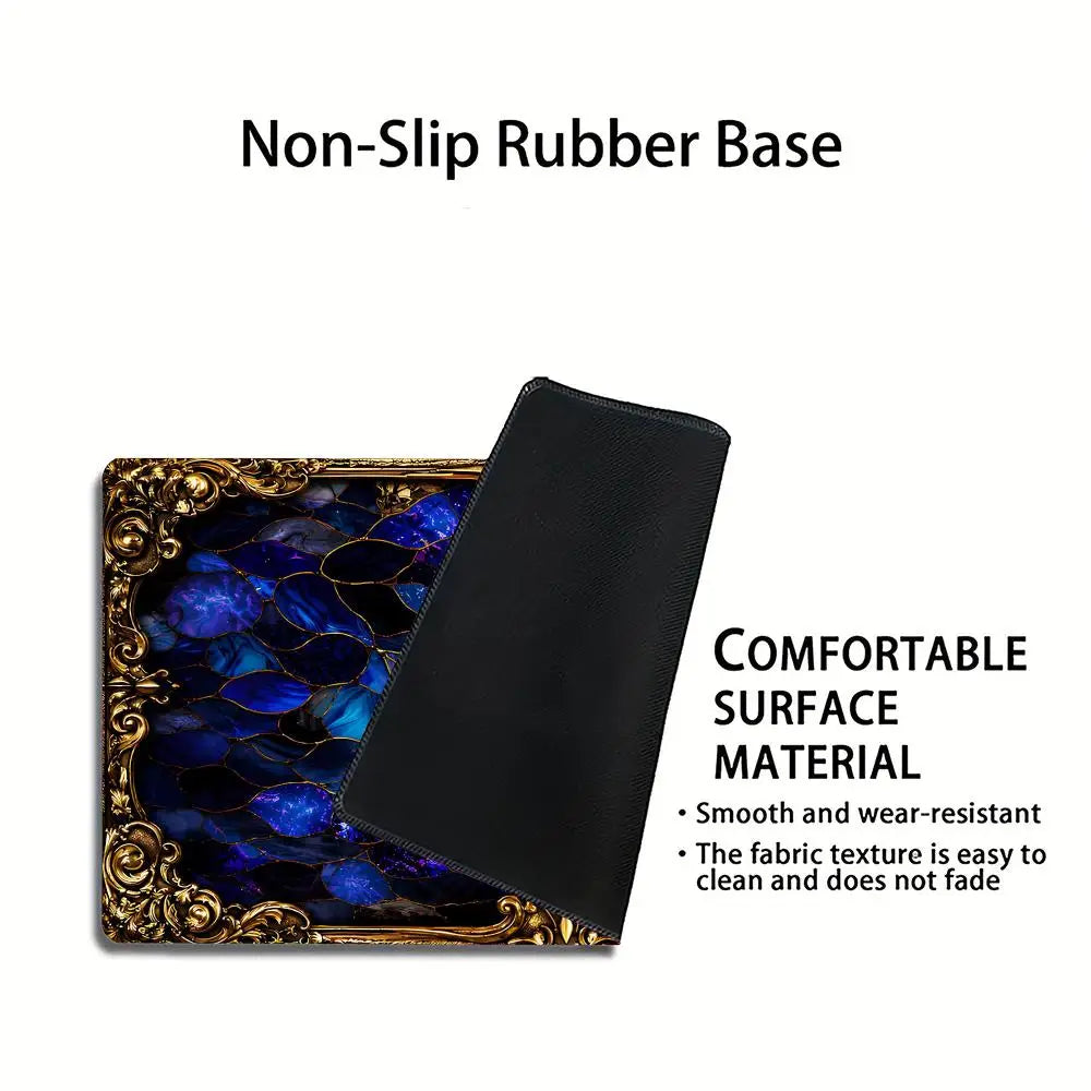 Colored Glass Style Black Lotus Design Magic Party Play Mat Durable Rubber for MTG&TCG Games 35X60cm Mouse Pad Offices Desk Mats