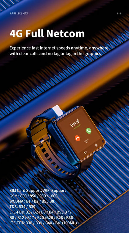 New LOKMAT APPLLP 2 MAX 4G Smart Watch Men 2.64 Inch Large Screen 4GB 64GB Google Play Game Waterproof Android 11.0 Smartwatch