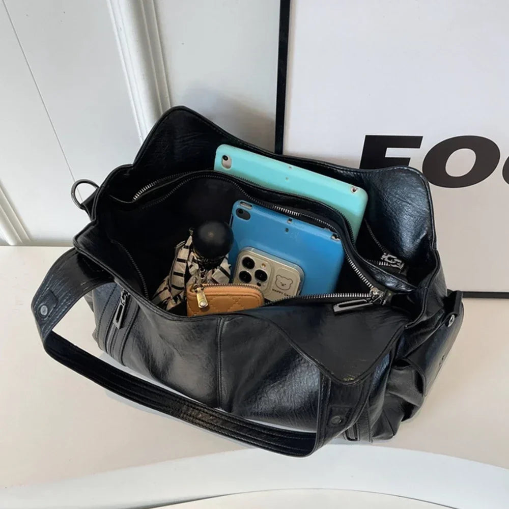 Soft Interior Compartment Shoulder Bags 2026 High Quality Contrasting Colors Bags for Women Fashion Zipper Pu Women's Handbags