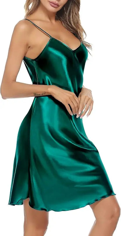 Women's Solid Nightgown Simple and Comfortable Silky Smooth Skin Friendly Available in Various Colors for a Good Night S Sleep