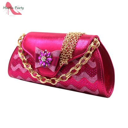 Golden Elegant Ladies Shoes Matching Bag Set Slingbacks Peep Toe Low Heels Fashion New Design Italian for Wedding