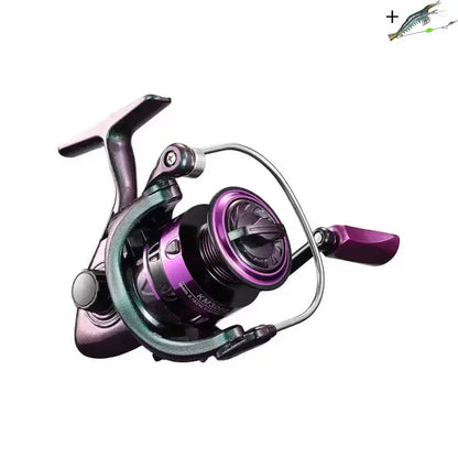 2026 New Colorful Spinning Fishing Reel Luya Metal Wire Cup Gear Ratio 5.2:1 Max Drag 8KG 10KG 12KG Suitable Any Body of Water