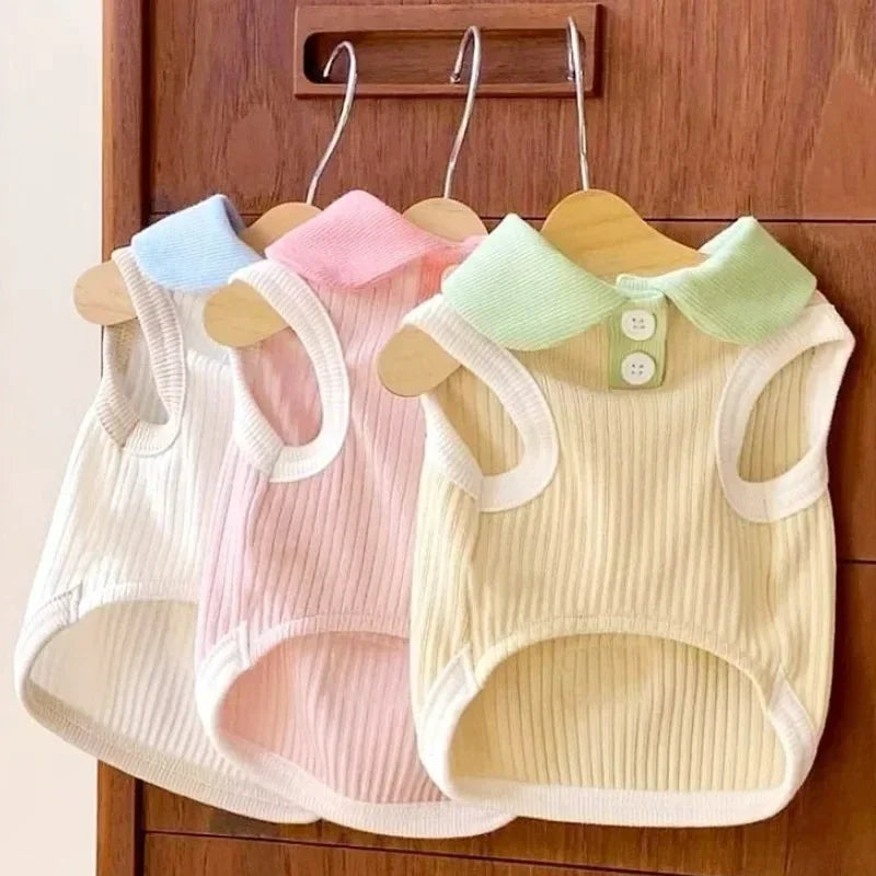 Fashion Pet Polo Shirt Spring Summer Breathable Casual Dog Clothes Soft Skin-friendly Puppy Sweatshirt for Small Medium Breeds