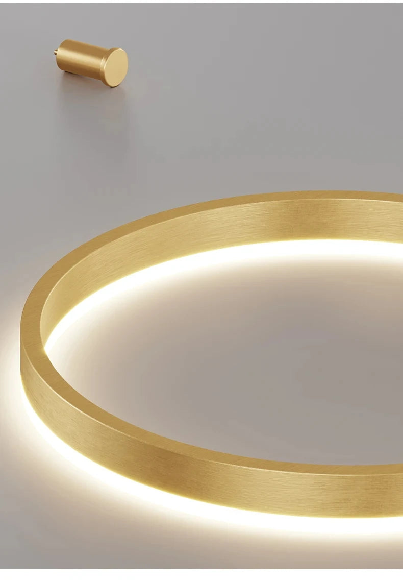 Modern Aluminum Rings Chandeliers Simple Acrylic LED Pendant Lights Living Dining Room Home Restaurant Decor Lighting Fixtures