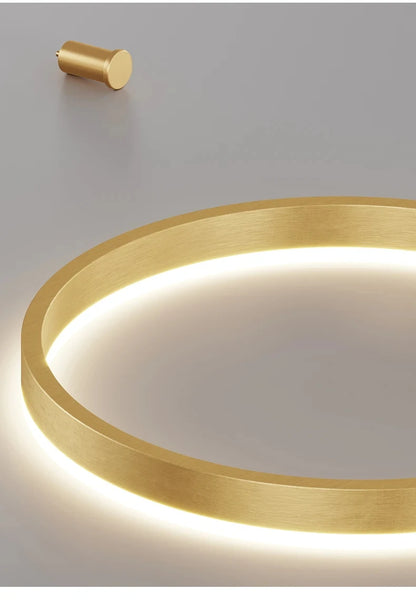 Modern Aluminum Rings Chandeliers Simple Acrylic LED Pendant Lights Living Dining Room Home Restaurant Decor Lighting Fixtures