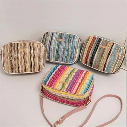 Trendy Ladies Bags, Fashionable and Artistic Weaving, Multi-color Straw Woven Bags, Ethnic Style Crossbody Bags, Women's Bags