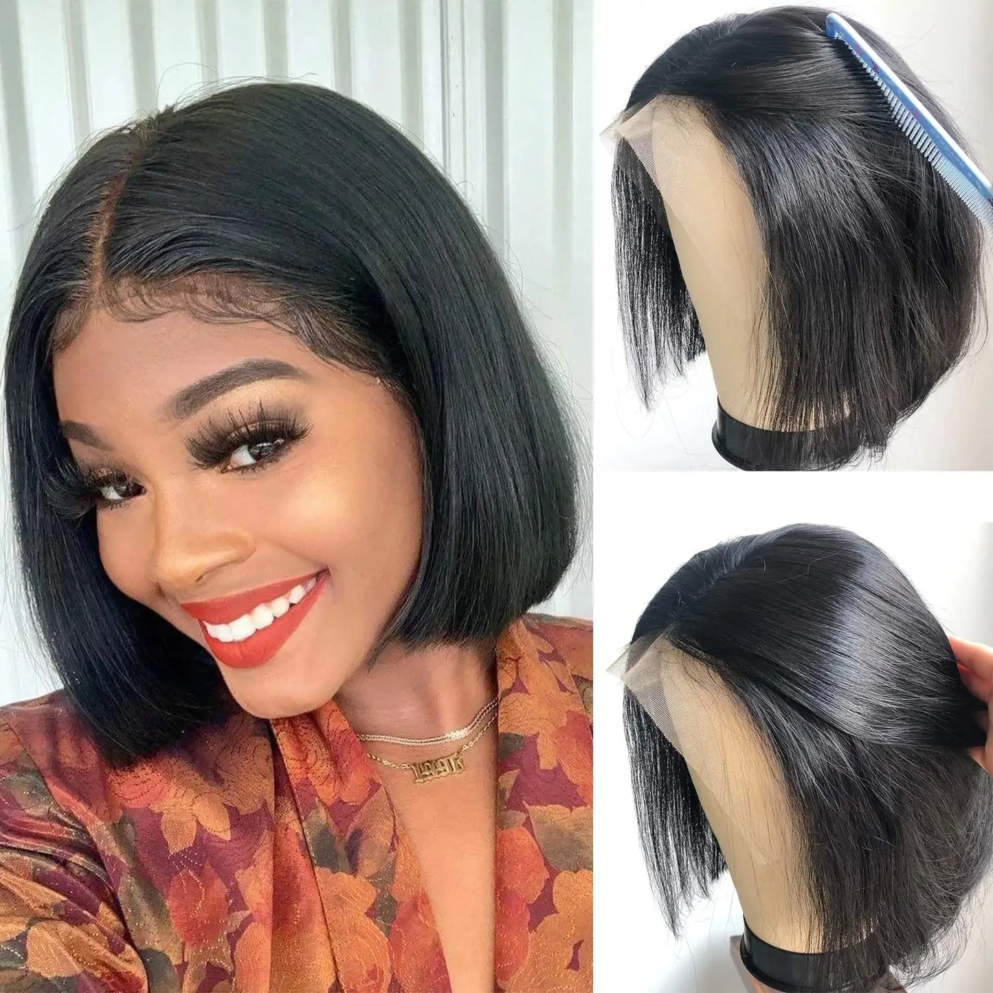 Bob Wig Human Hair Lace Front Wigs Human Hair Human Hair Wigs Transparent 13X4 Straight Lace Frontal Bob Wigs Cheap wigs