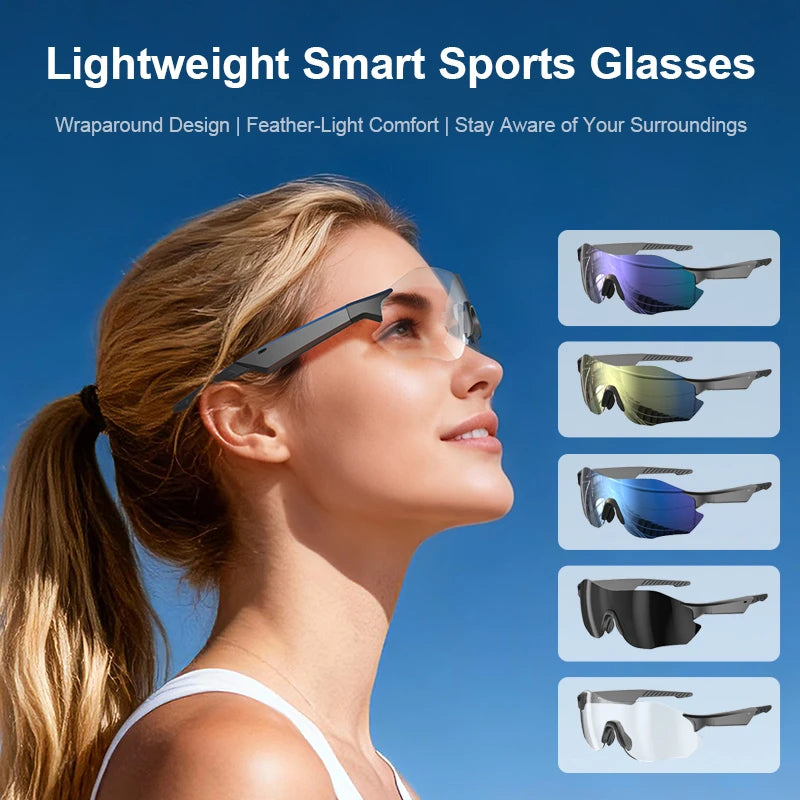 Smart Glasses Lightweight Auto-Tinting AI Glasses with Real-Time Simultaneous Translation Earbuds 2-in-1 Sunglasses