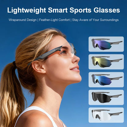 Smart Glasses Lightweight Auto-Tinting AI Glasses with Real-Time Simultaneous Translation Earbuds 2-in-1 Sunglasses