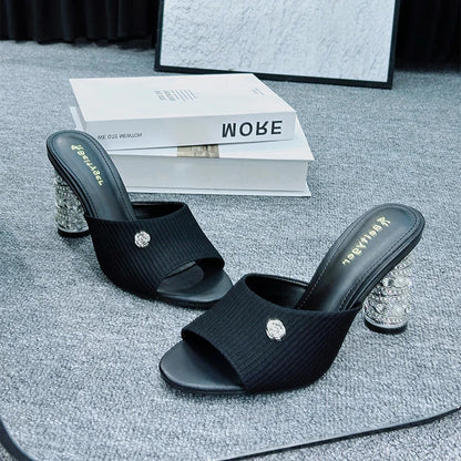 Elegant French High Heeled Sandals Summer New Women's Shoes Luxury Banquet Wedding Designer Sandalias Mujer