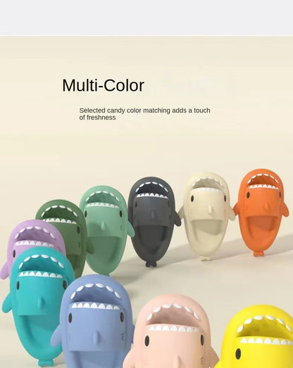 Summer Slippers Lovely Shark Slides Outdoor Women Shoes Flip Flops Men Couples Cartoon Eva Shoes Bathroom Non-Slip Sandals