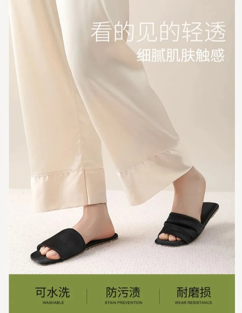 Summer New Women Shoes Premium Feel Flat Bottom Slippers for Woman Elegant Outdoors Slippers Luxury Designer Shoes Zapatos Mujer