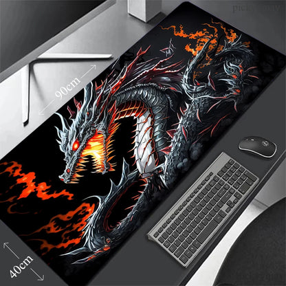 Large Table Carpet Dragon Mouse pad Gamer Mousepad Gaming Mouse Mat Black Desk Mat Soft Computer Desk Pad Waterproof