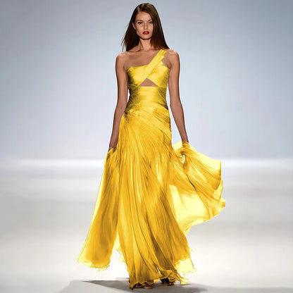 Gorgeous Strapless Sleeveless Elegant Women Prom Gown Floor Length A Line Tullle Backless Evening Dress