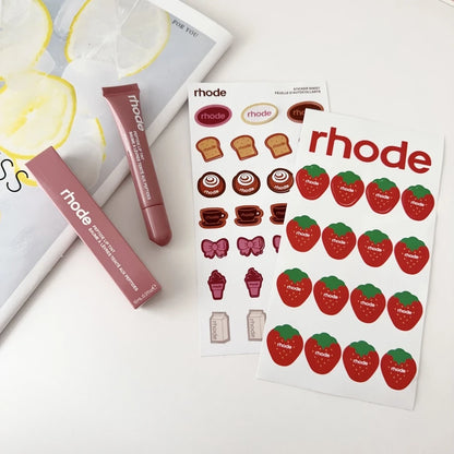 Rhode Summer Lip Moisturizer Lip Balm Smoothing Lipstick Lines Lasting Nourishing Women Makeup Daily Gloss Care with Stickers