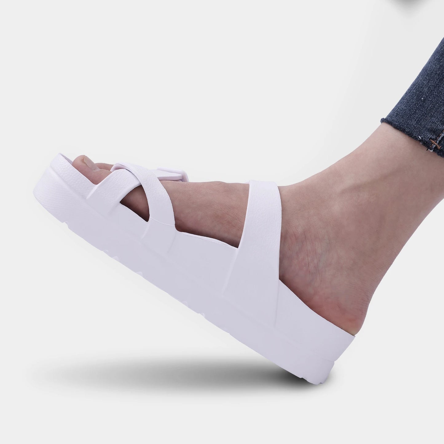 Shevalues Casual Women's Sandals With Arch Support Anti-slip Fashion New Slides Soft Sole Beach Slippers With Adjustable Buckle