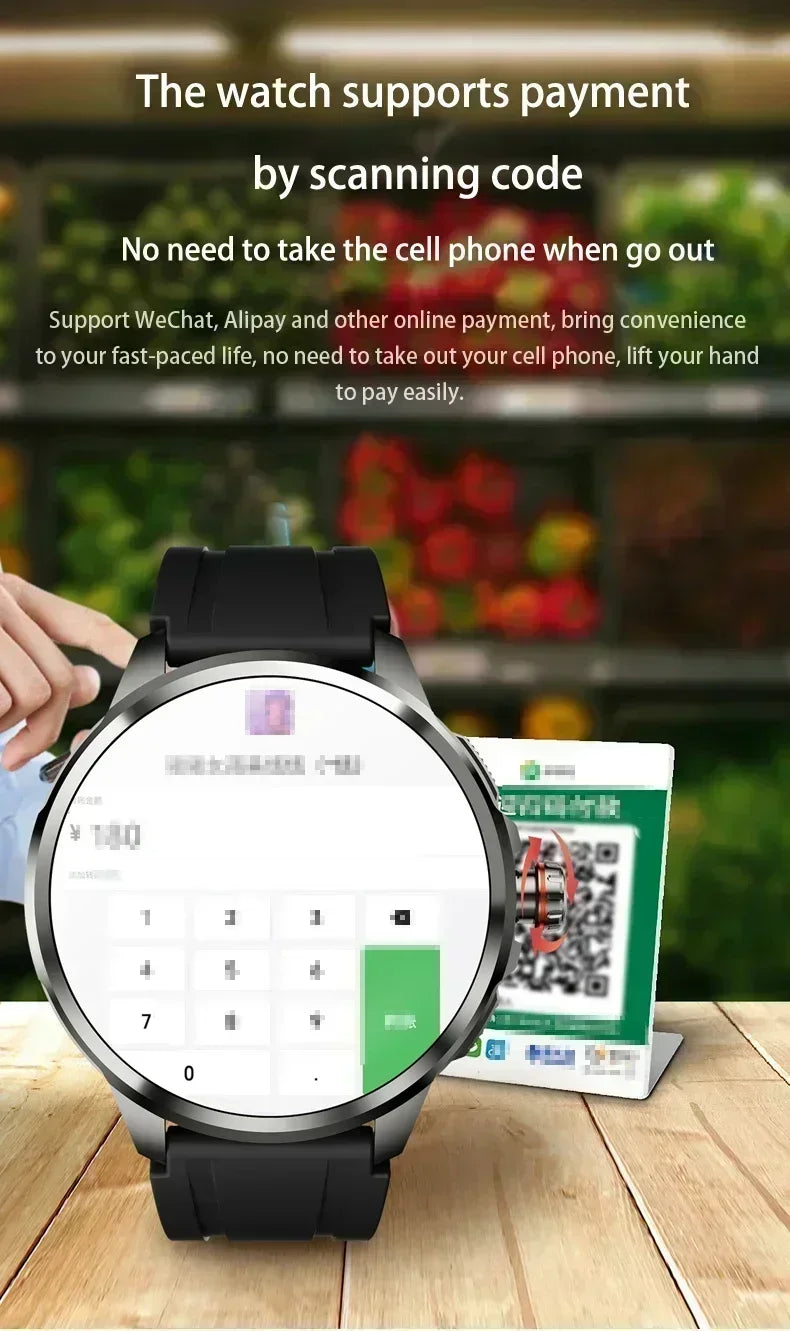 H99 Smart Watch Android Watches Amoled Smartwatch With 190° Rotary Camera Google Play Store 1.95 inch Amoled Screen