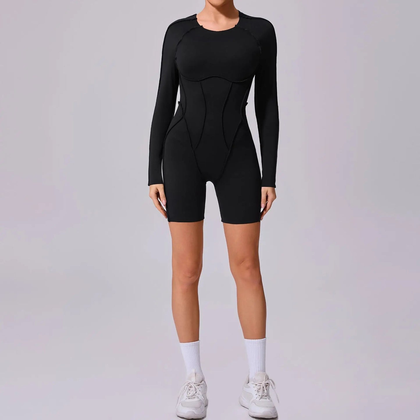 Yoga Sports Fitness Jumpsuits Sets Pants Women's Hip-lifting One-piece Open Back Long-sleeved Outdoors Workout Gym Yoga Bodysuit