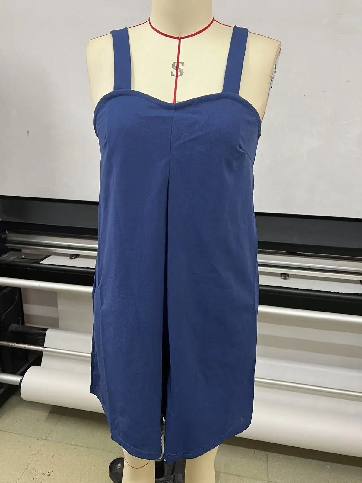 Women Sleeveless Strap Short Romper Heart Neck Pleated Wide Leg Jumpsuit With Pockets Loose Summer Casual Beach Vacation Outfit