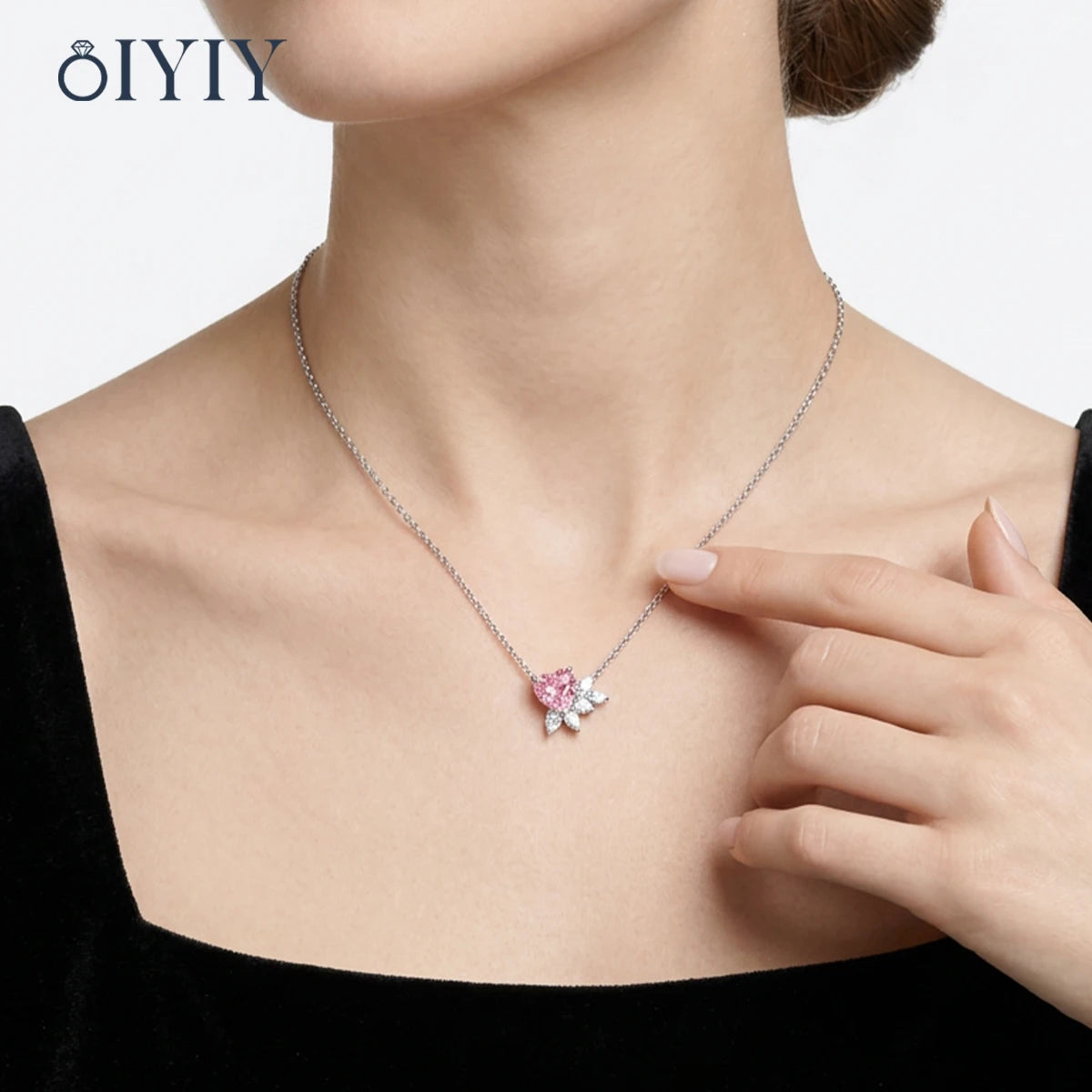 OIYIY Moissanite Necklace for Women 925 Sterling Silver D VVS1 GRA Certified Lab Grown Diamond Pendant Luxury Fine Jewelry Gift