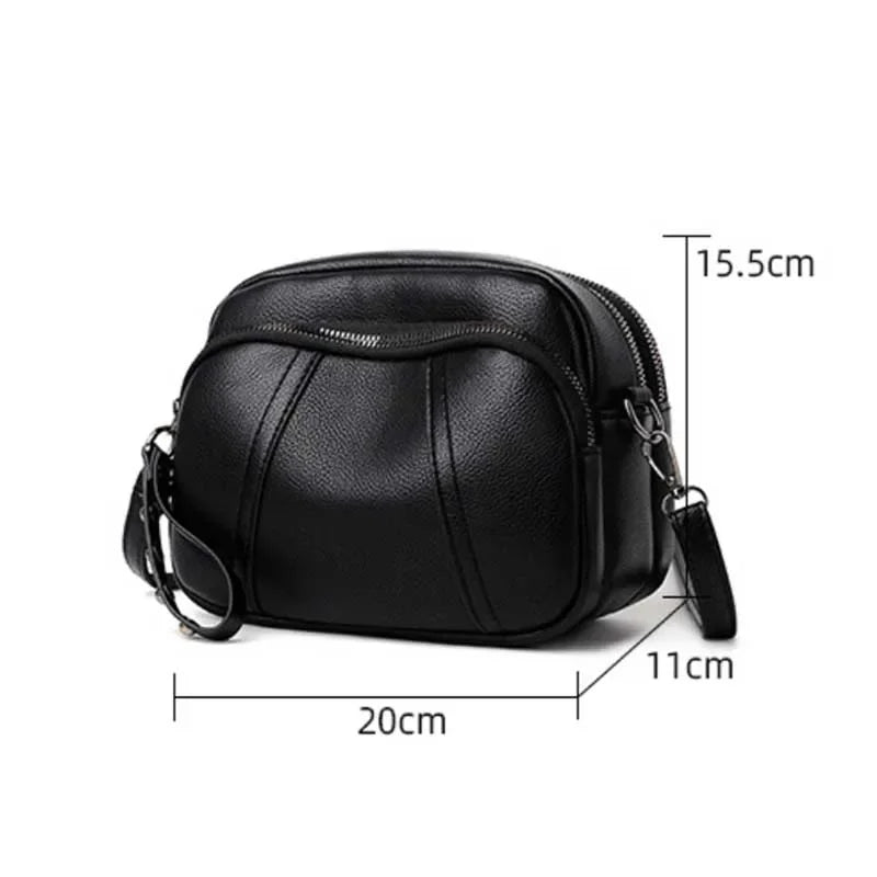 Fashion Soft Leather Crossbody Bags for Women 2026 Casual Female Multi Pocket Messenger Bags Retro Handbags Ladies Shoulder Bags