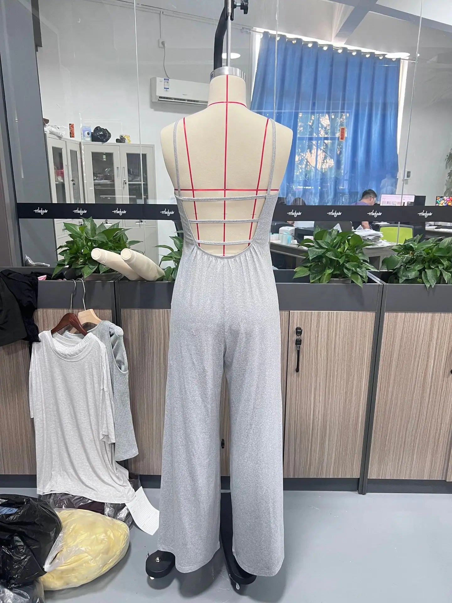 Casual Jumpsuit Jumpsuits For Woman Sling Women's Clothing Solid Color Backless Sleeveless Loose Wide Legs Trouser Simple Style