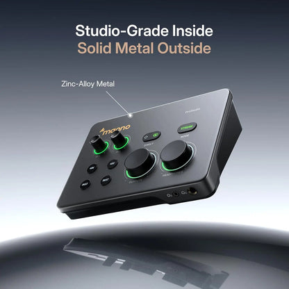 MAONO P2 Hybrid USB Audio Interface Mixers Dual XLR for PC Phone iPad Guitar 56dB Gain Loopback for Podcast Streaming Recording