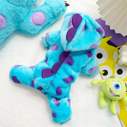 Dog Cat Hooded Coat Dinosaur Shaped Puppy Costume Autumn and Winter Thickened Warm Pet Clothing For Small Medium Dogs